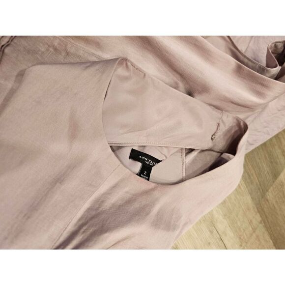 Ann Taylor size 2 Womens Lavender silver shimmer Dress - Picture 4 of 12